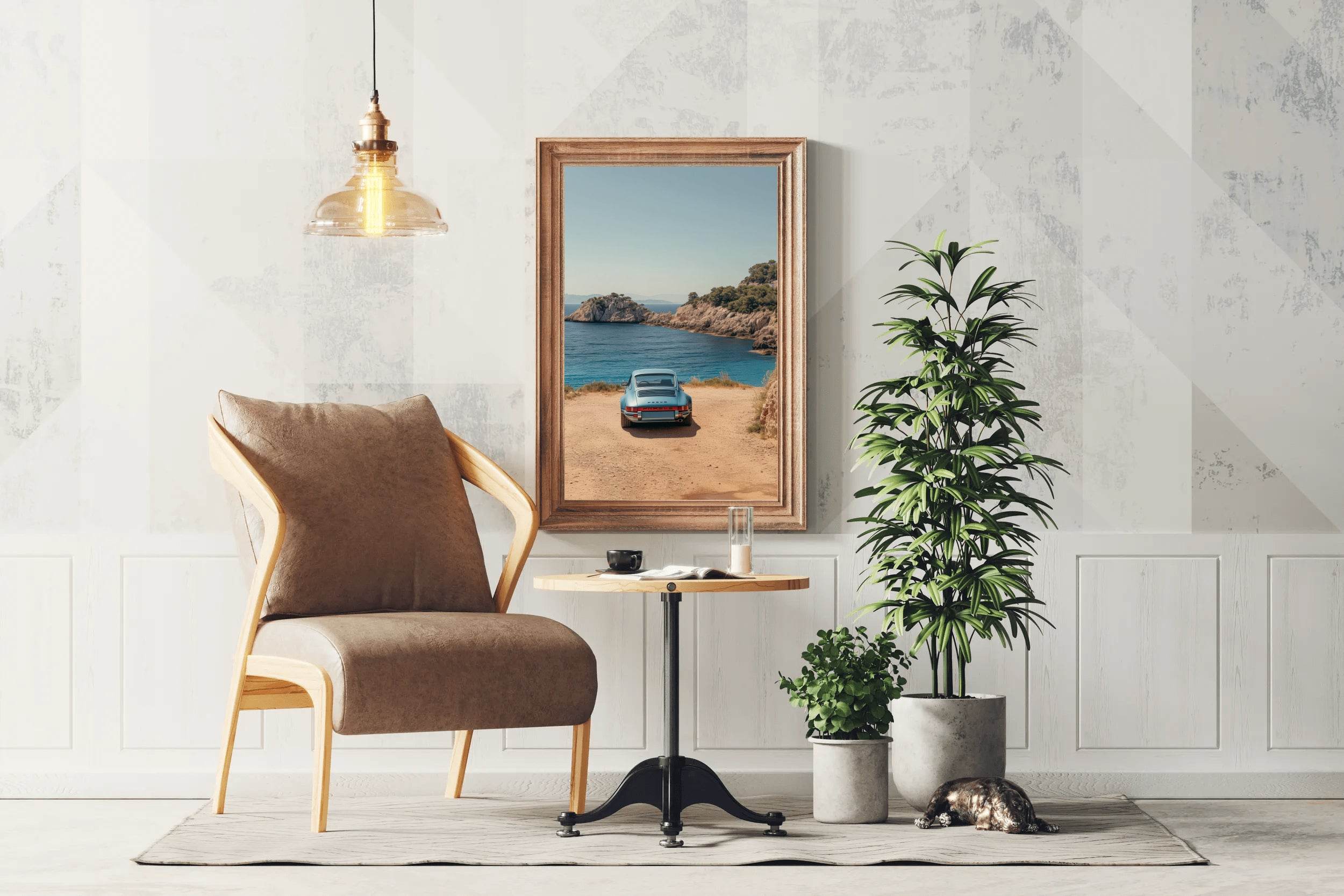 Classic Porsche 911 Silver Design Wall Art - beink online art store