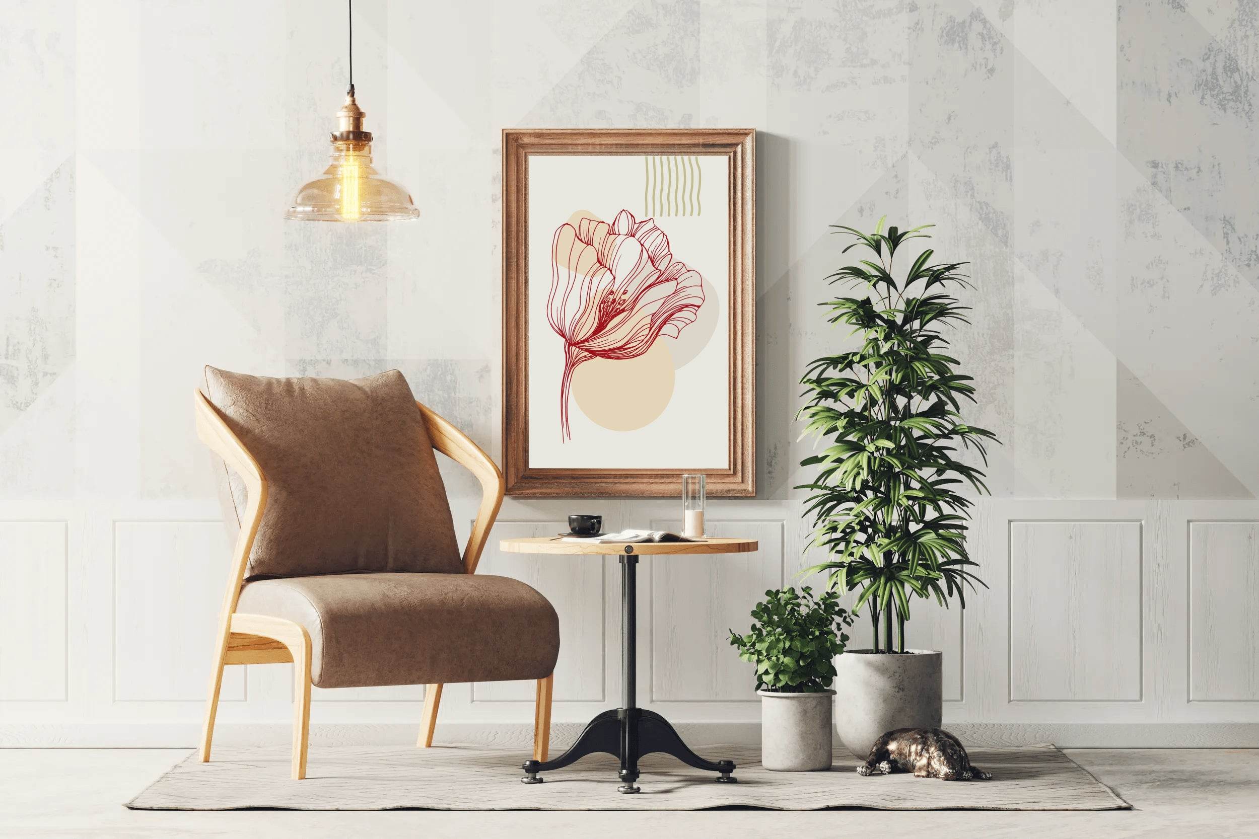 Minimal Design Of Big Rose Wall Art - beink online art store