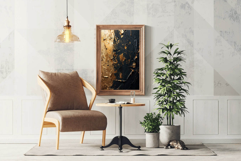 Black and Gold Grunge Wall Art - beink online art store
