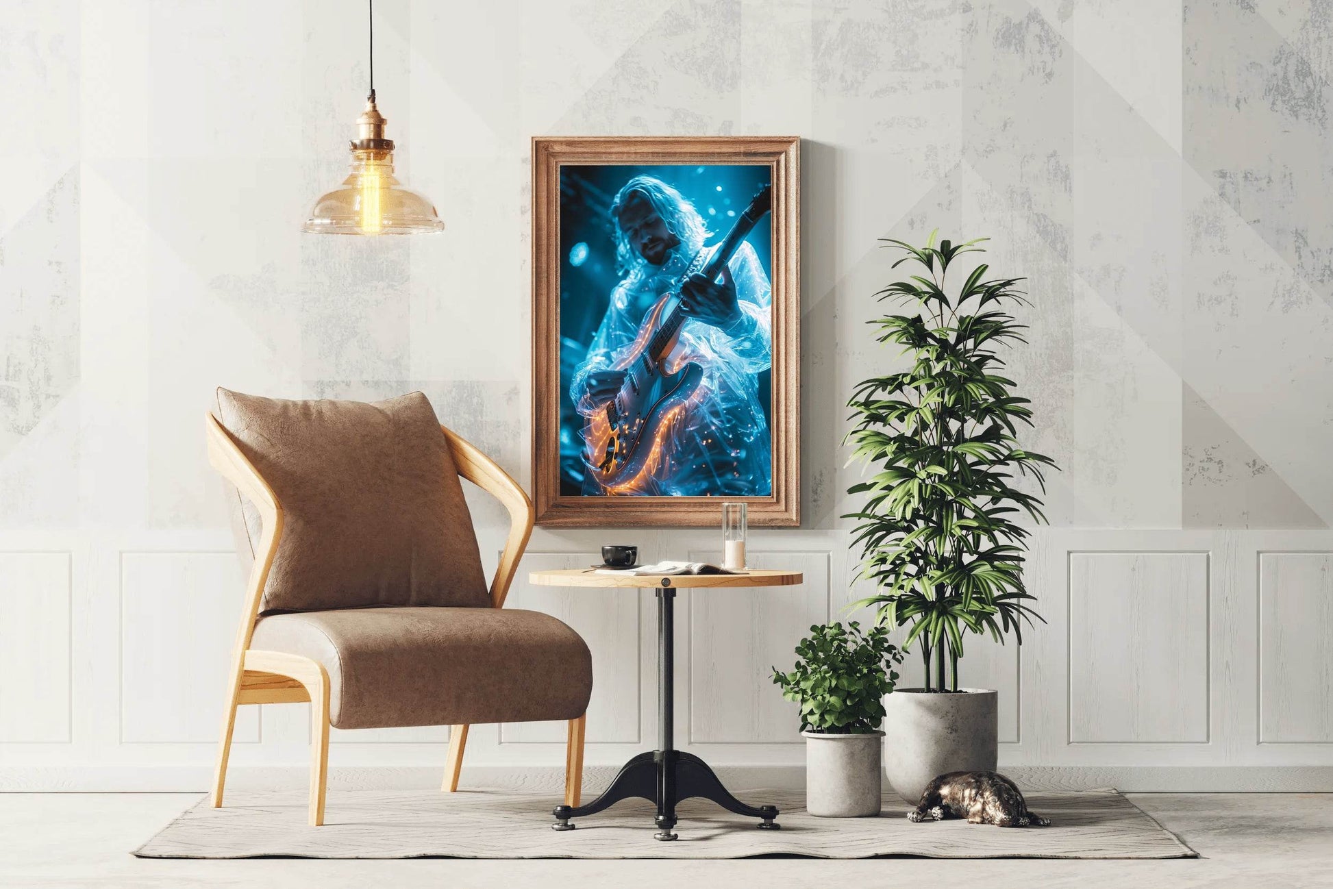 Ice Sketch Guitar Player Walll Art - beink online art store
