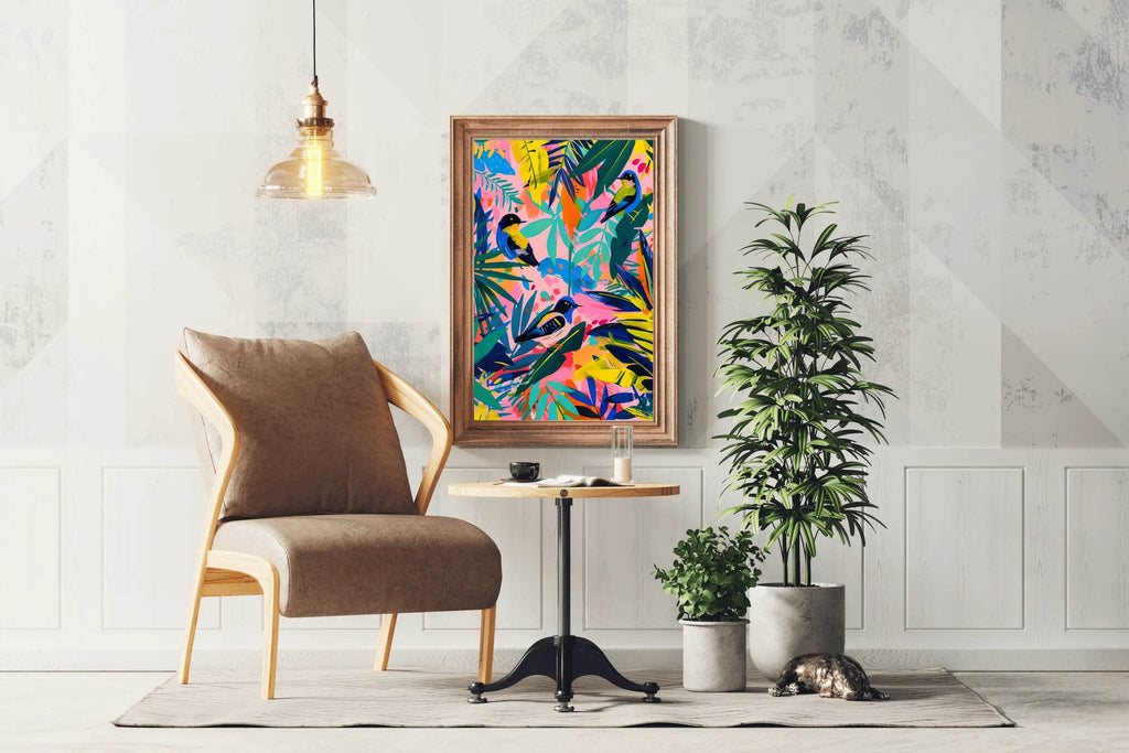 Tropical Vibrant Aviary Wall Art - beink online art store