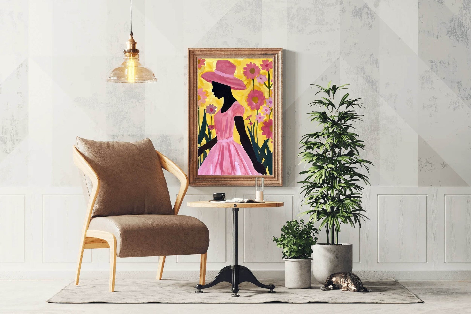 African Woman Flowers Wall Art - beink online art store