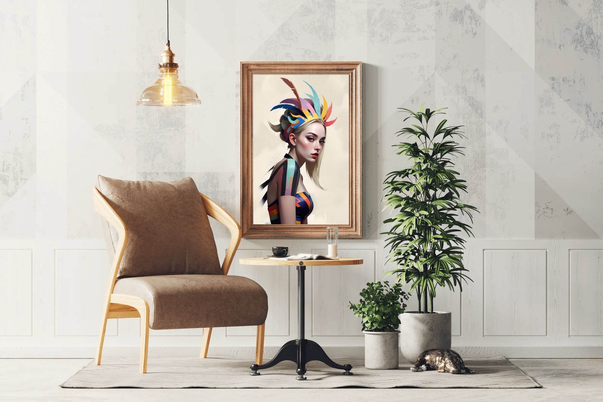 Girl with Colorful dress Wall Art - beink online art store
