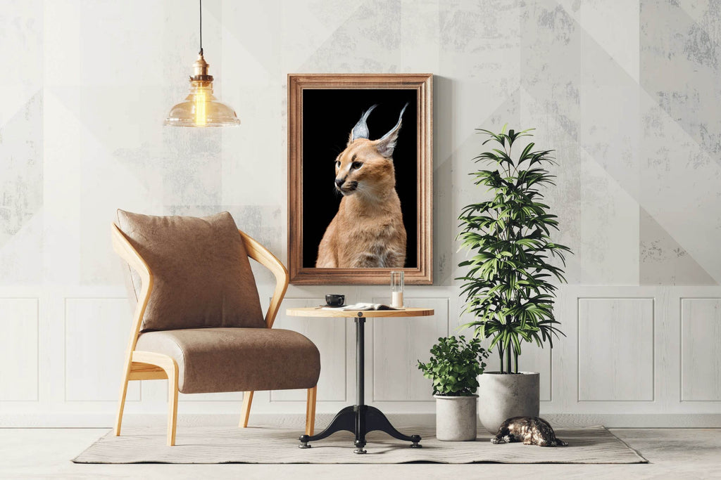 Wild Cart Caracal Face Wall Art - beink online art store