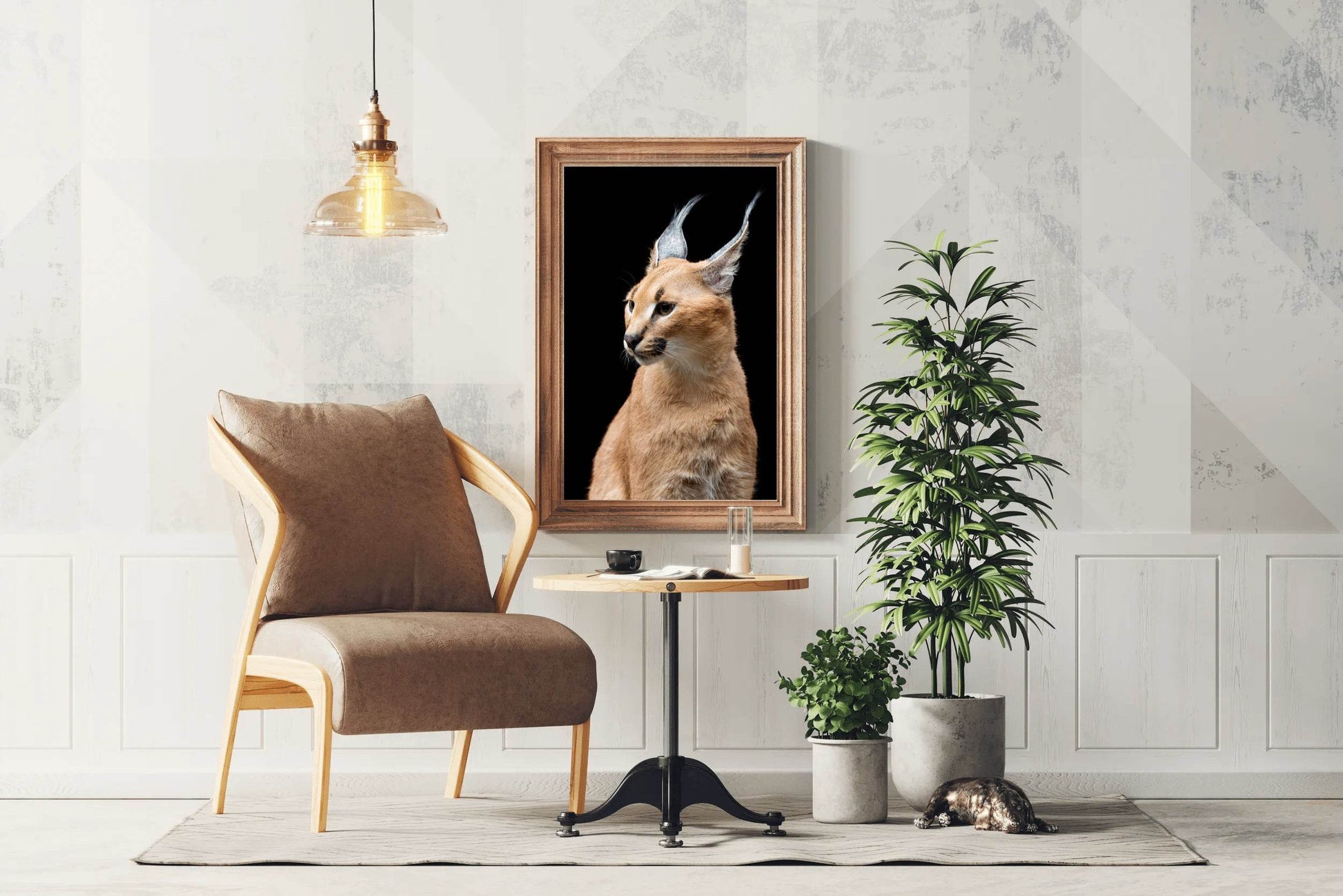 Wild Cart Caracal Face Wall Art - beink online art store