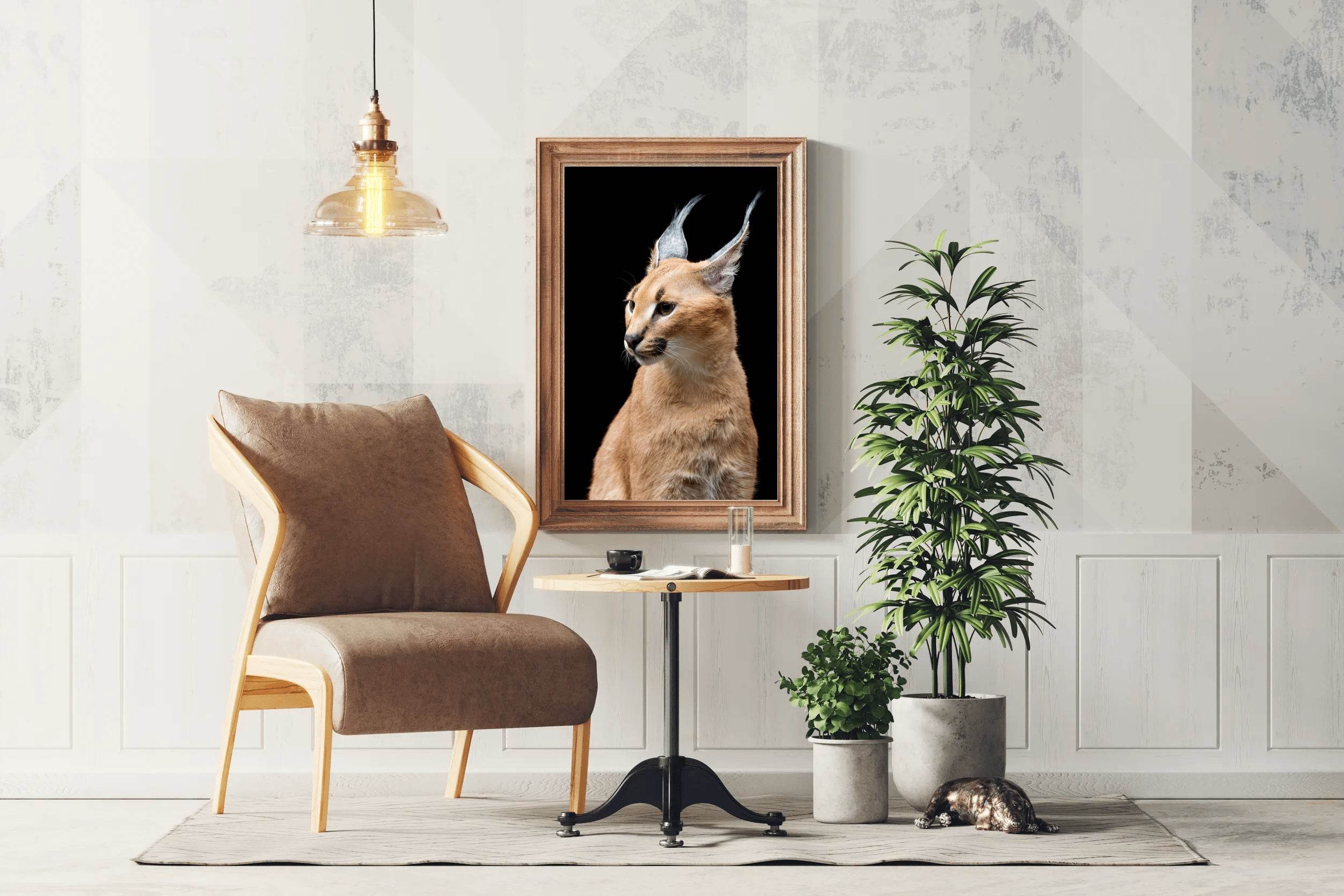 Wild Cart Caracal Face Wall Art - beink online art store