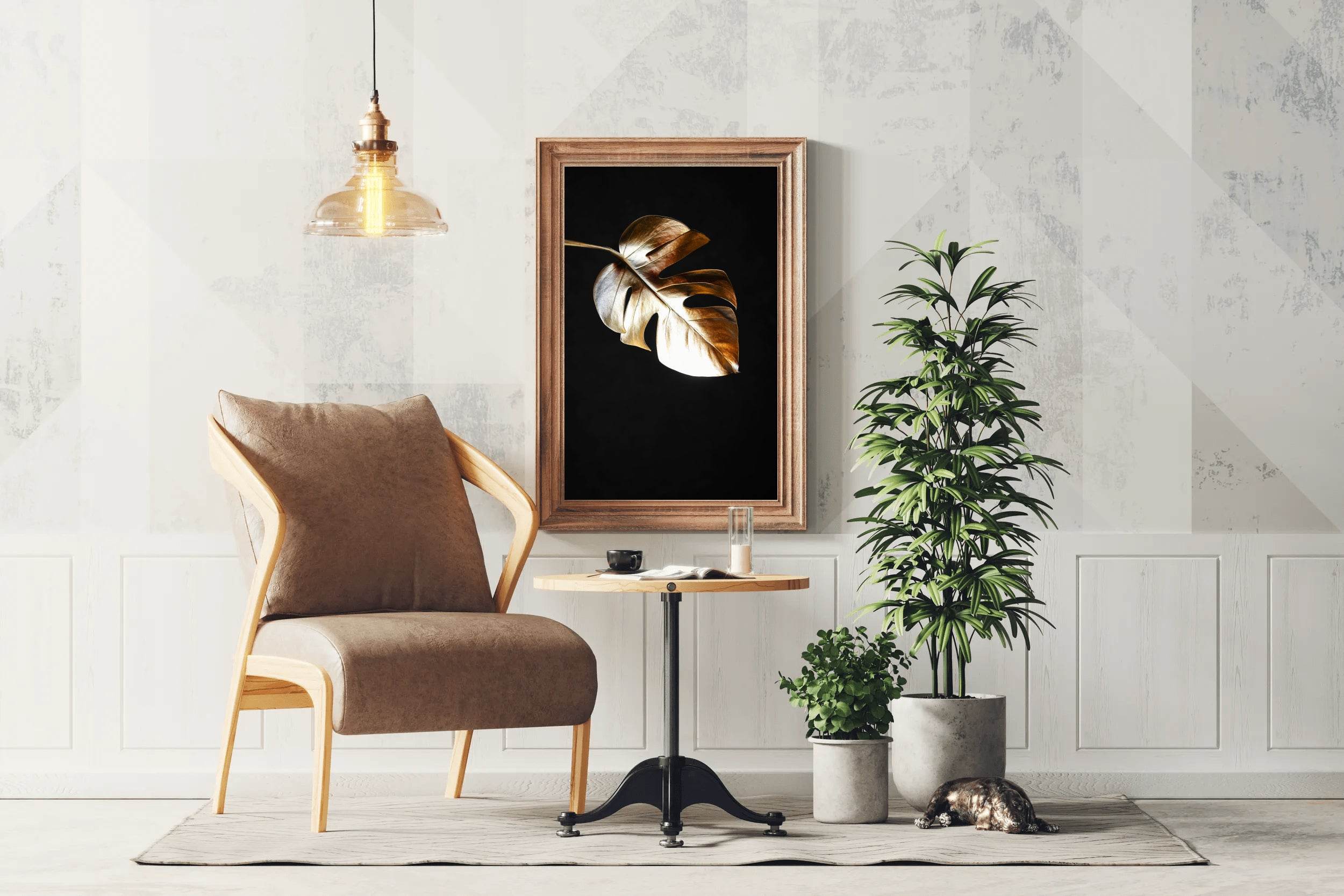 Golden Fig Leaf Wall Art - beink online art store