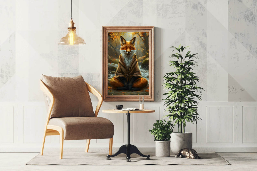 Watercolor Spiritual Fox Animal Wall Art - beink online art store