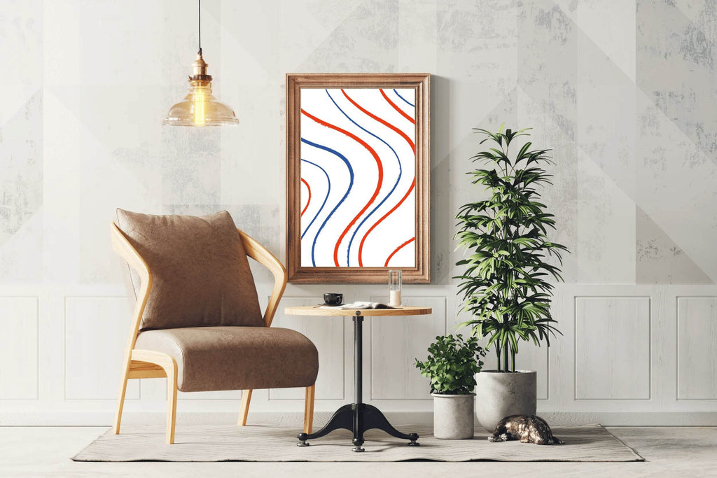 Colored Wavy Lines Wall Art - beink online art store
