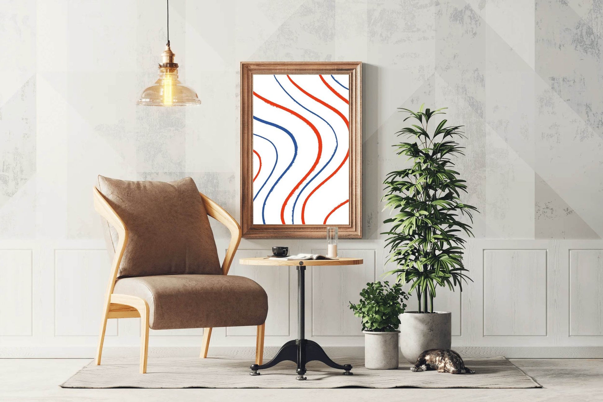 Colored Wavy Lines Wall Art - beink online art store