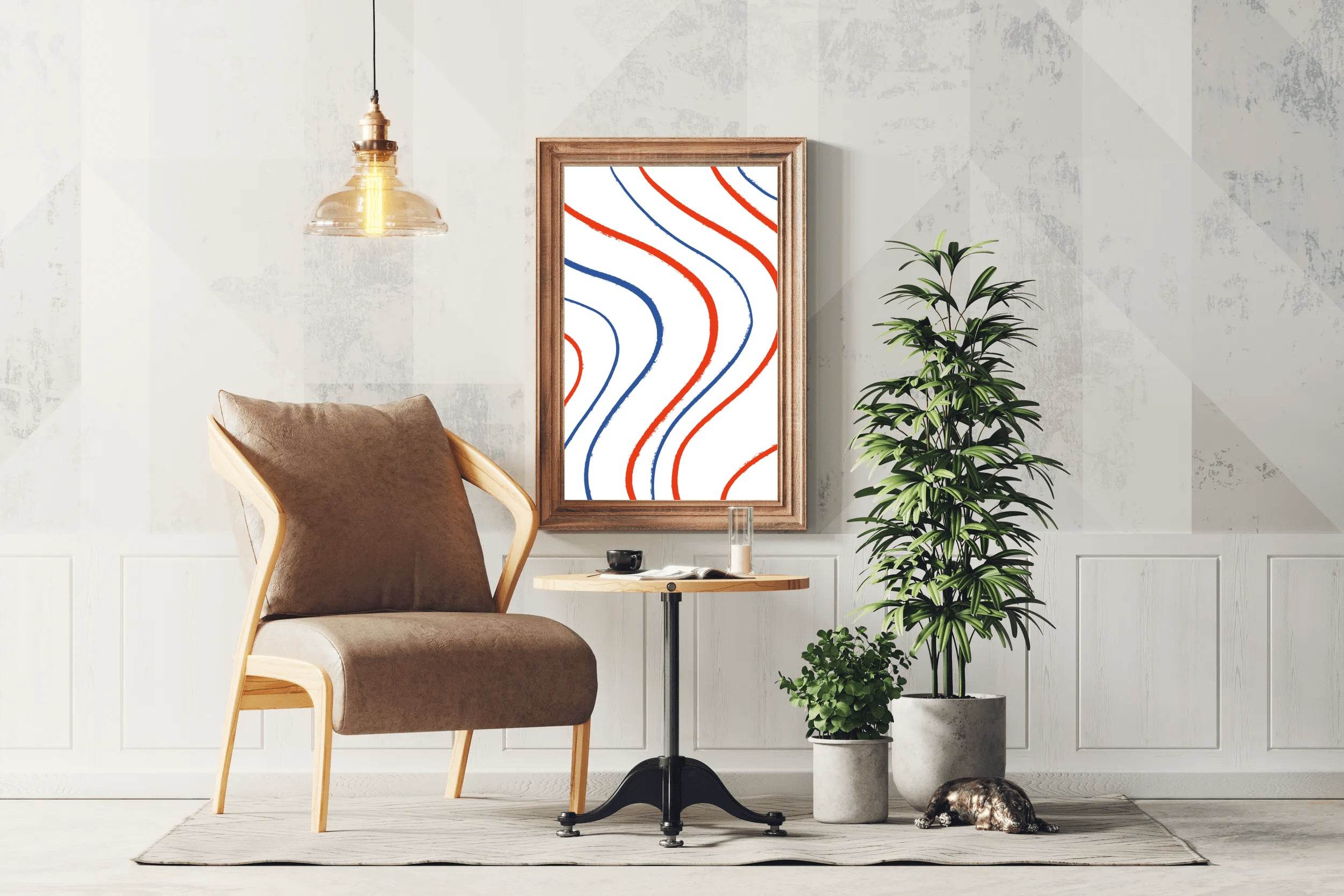 Colored Wavy Lines Wall Art - beink online art store