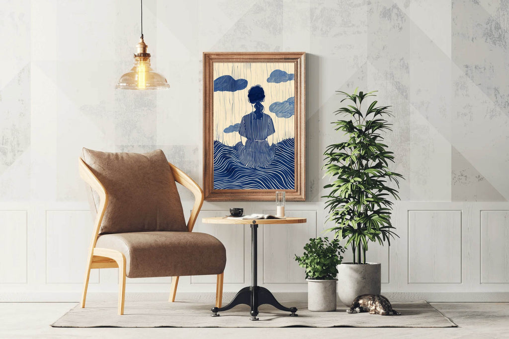 Girl Day Dreaming Modern Wall Art - beink online art store