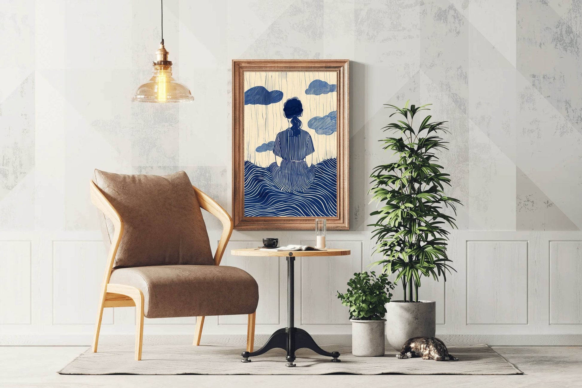 Girl Day Dreaming Modern Wall Art - beink online art store