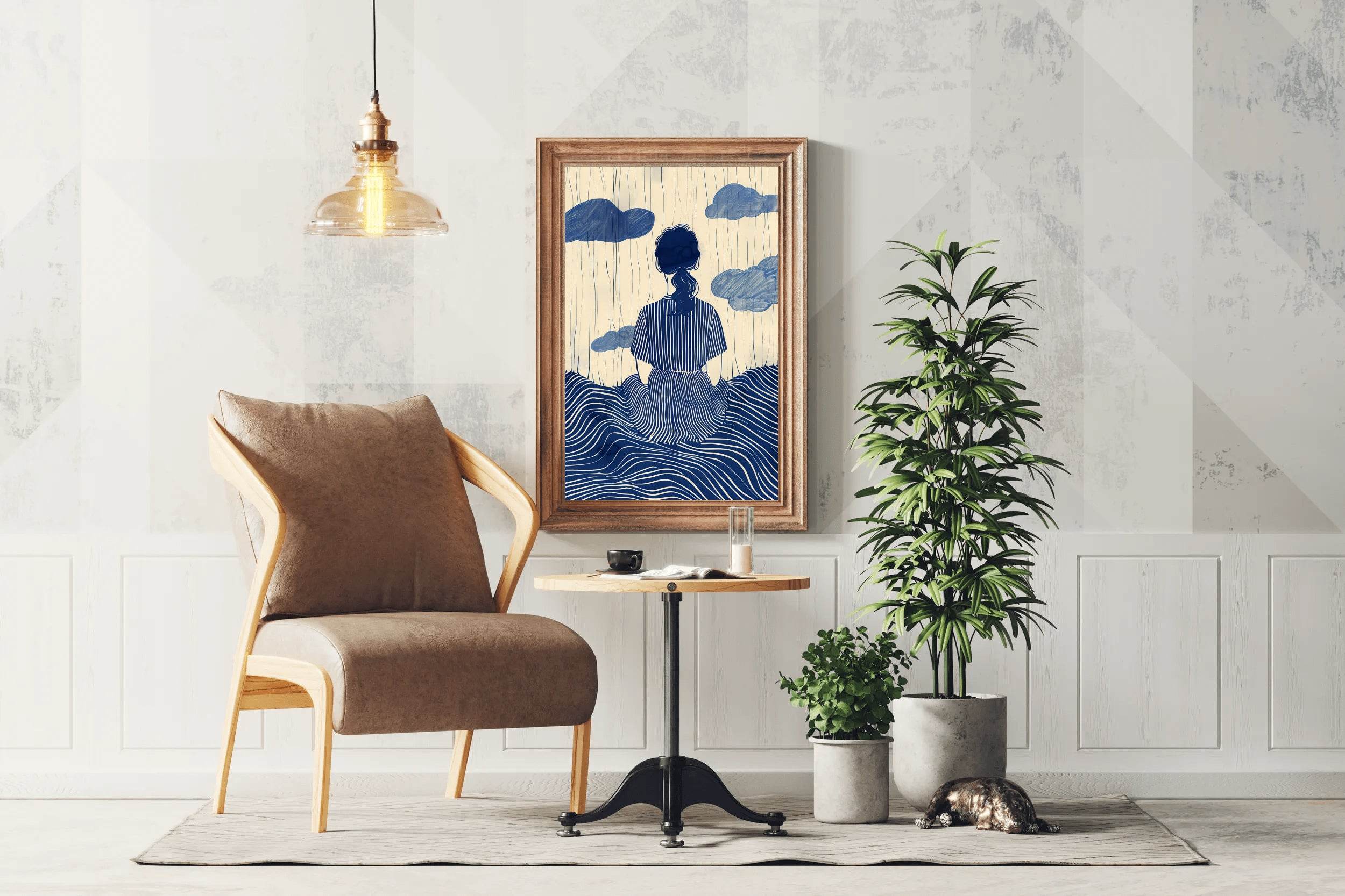 Girl Day Dreaming Modern Wall Art - beink online art store
