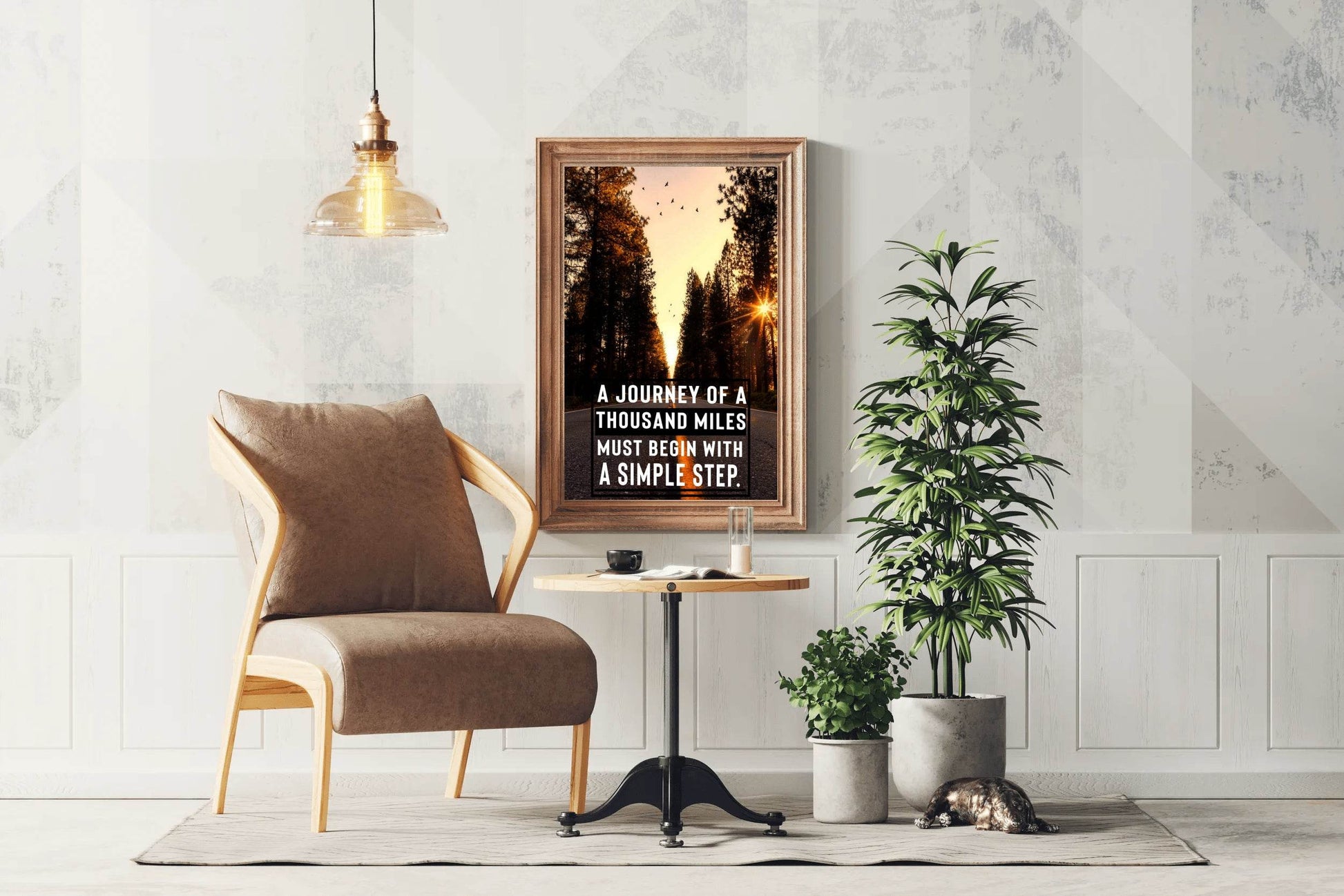 Thousand Mile Journey Motivational Wall Art - beink online art store