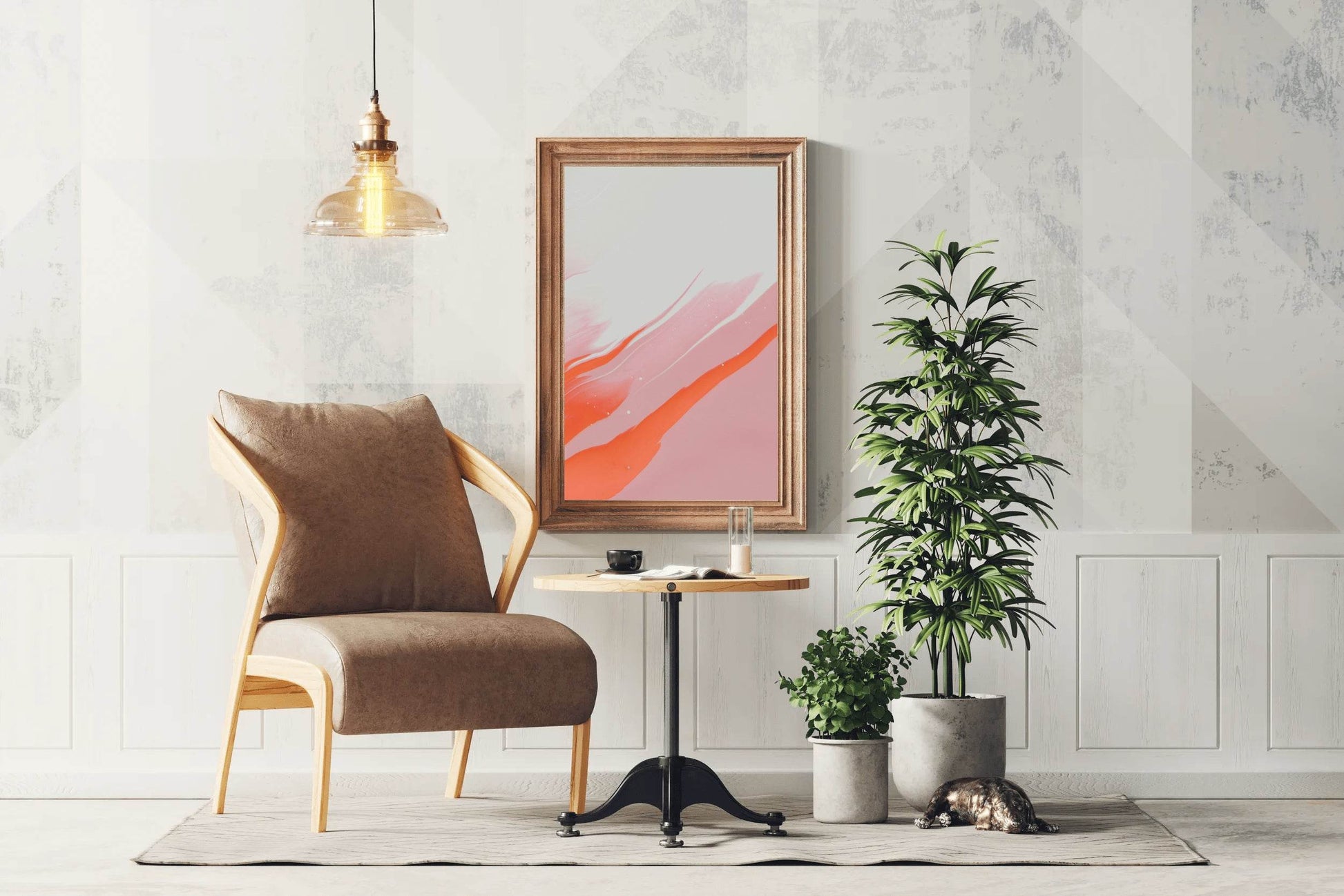 Orange and Pink Background Abstract Wall Art - beink online art store