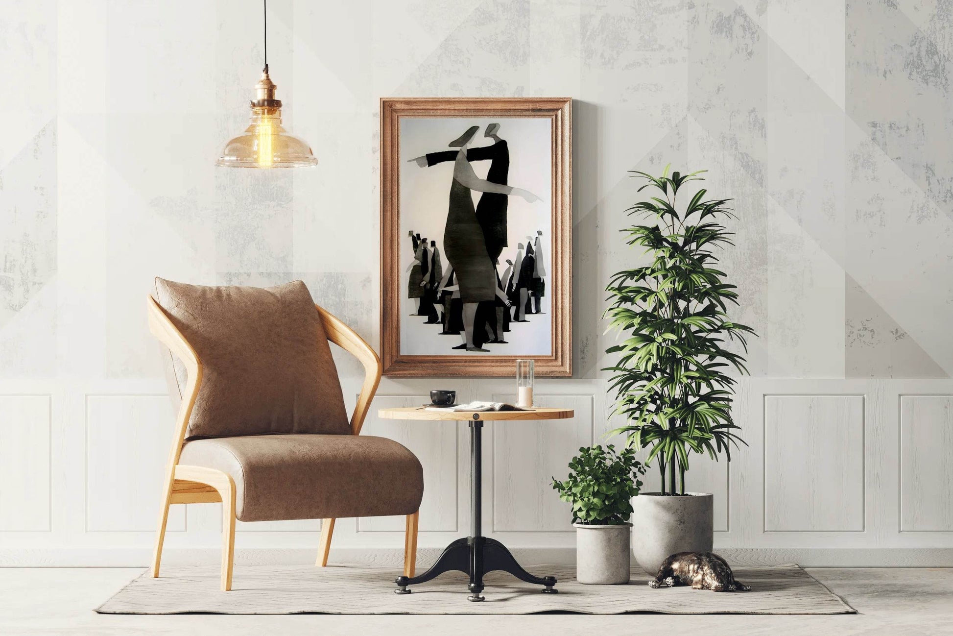 Painting of Black and White Crowd Wall Art - beink online art store