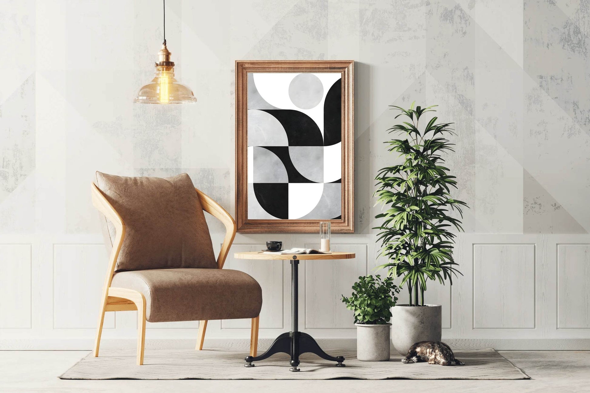 Black and White Geometric Shapes Wall Art - beink online art store