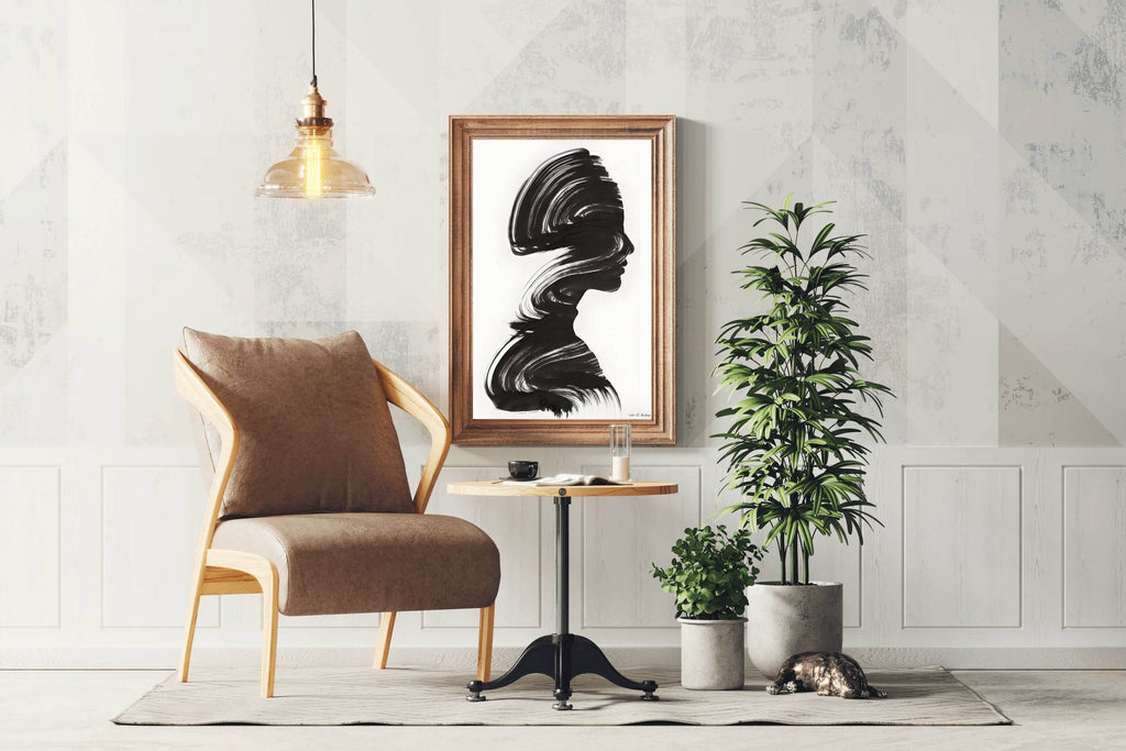 Women Image With Brush Strokes Modern Wall Art - beink online art store