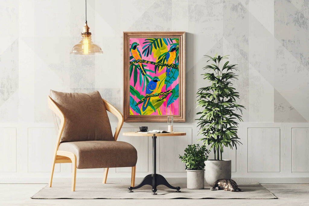 Painting of a Colorful Jungle Wall Art - beink online art store
