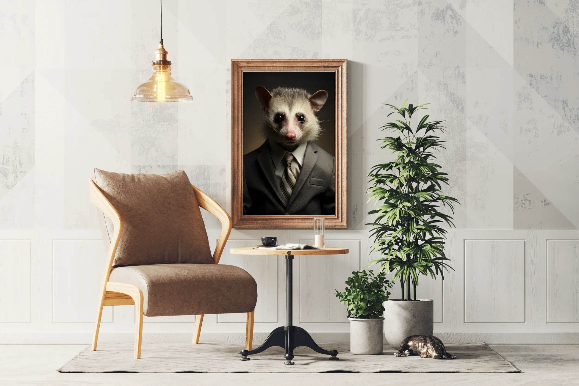 Possum in a Pin Stripe Suit Wall Art - beink online art store