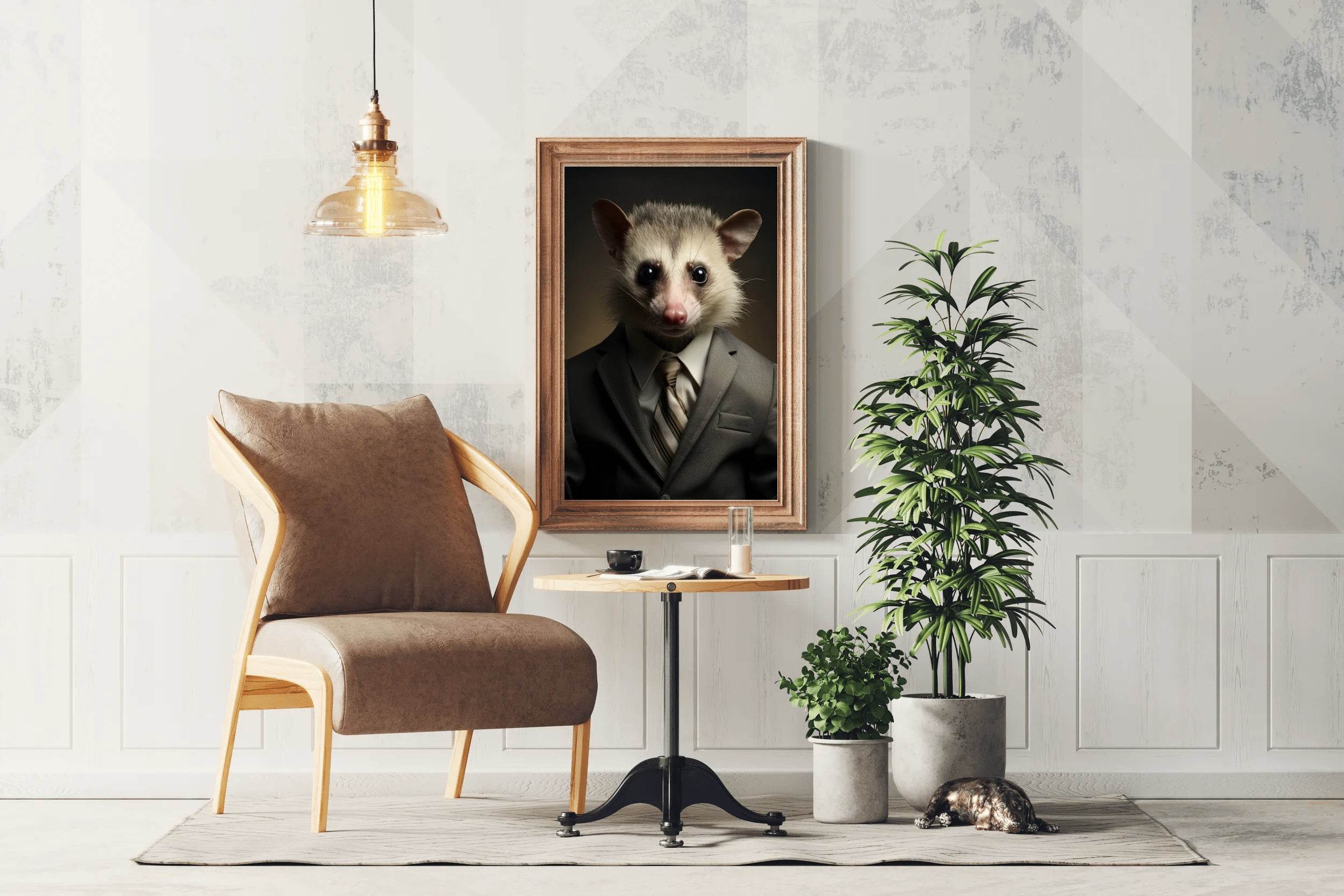 Possum in a Pin Stripe Suit Wall Art - beink online art store