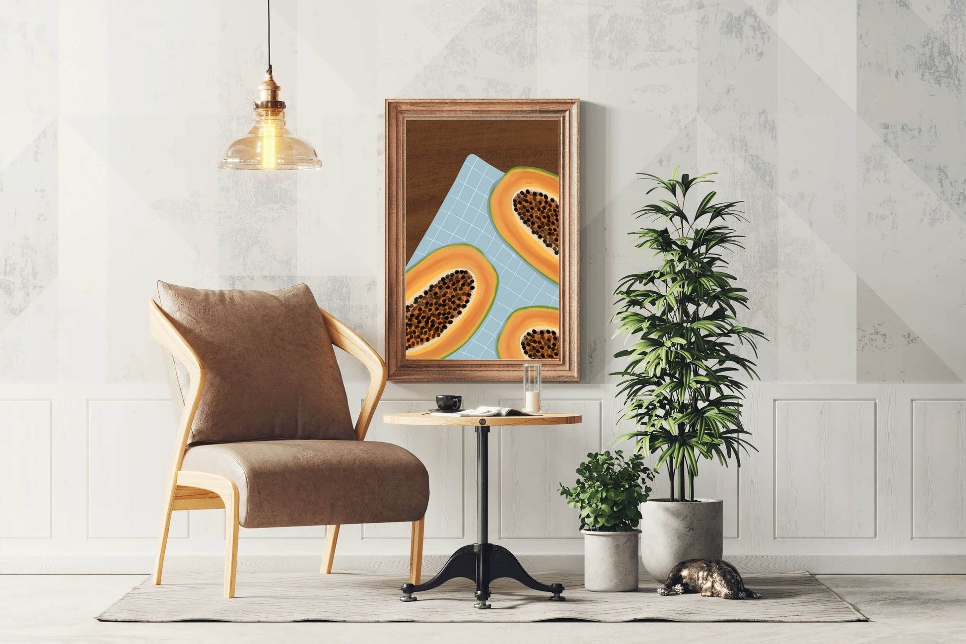 Papaya Fruit Painting Wall Art - beink online art store