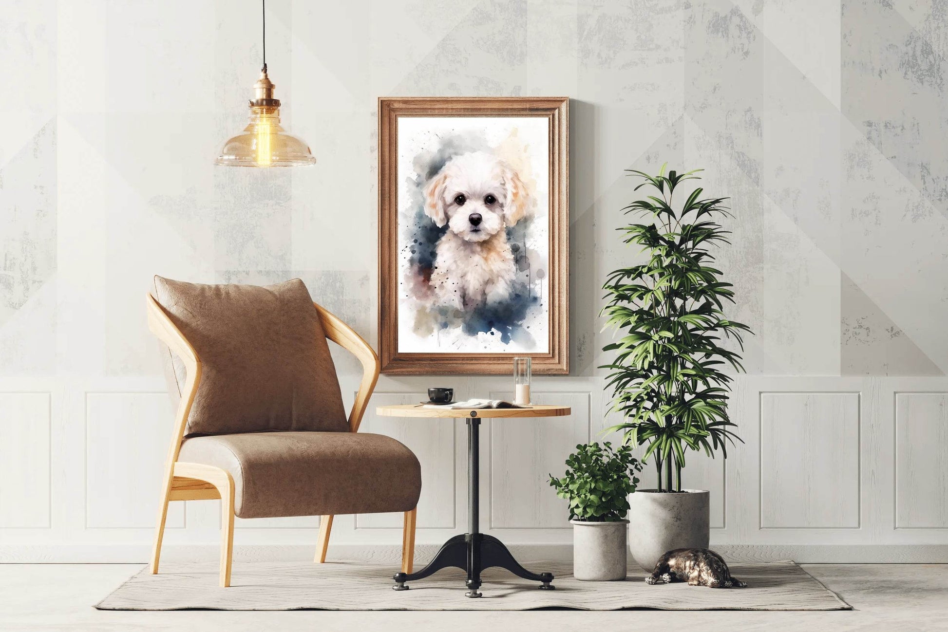 Watercolor Painting of Bichon Frise - beink online art store