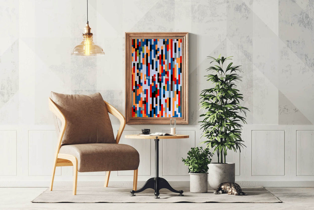 Multicolor Stripes Pattern Wall Art - beink online art store