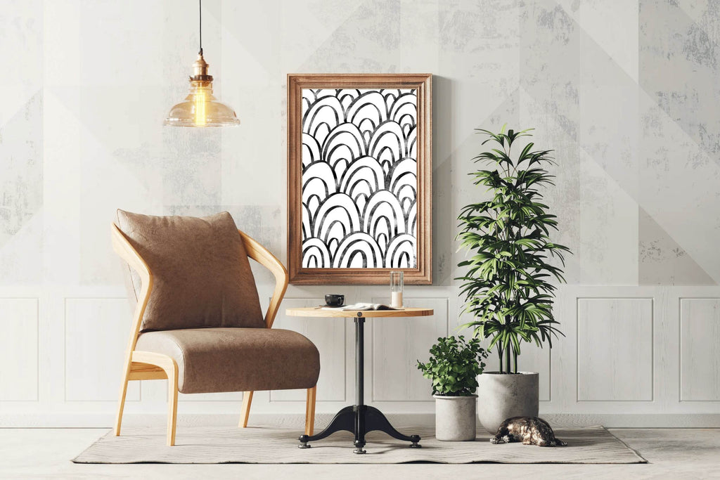 Fish Scales Seamless Pattern Wall Art - beink online art store