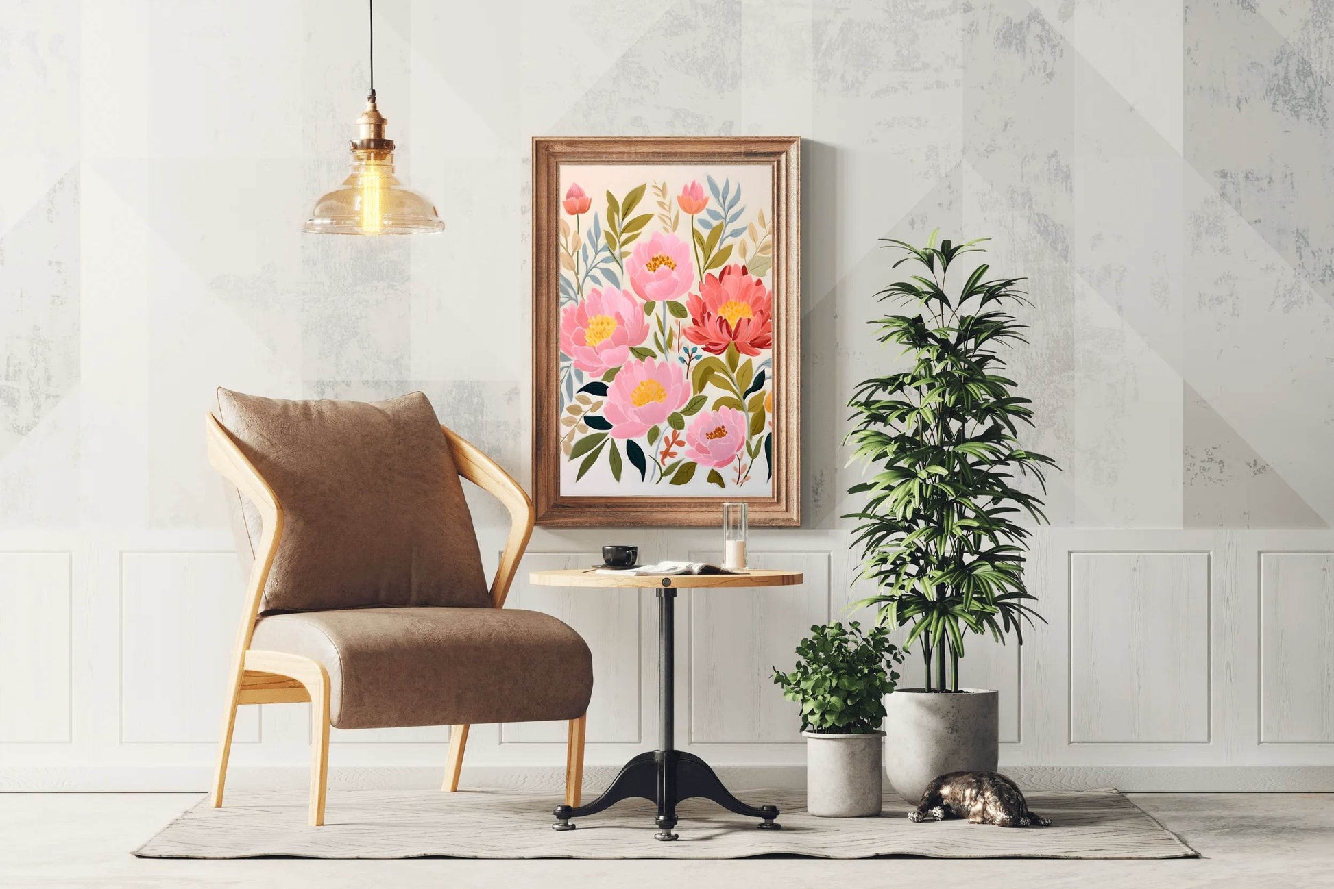 Watercolor Floral Background Wall Art - beink online art store