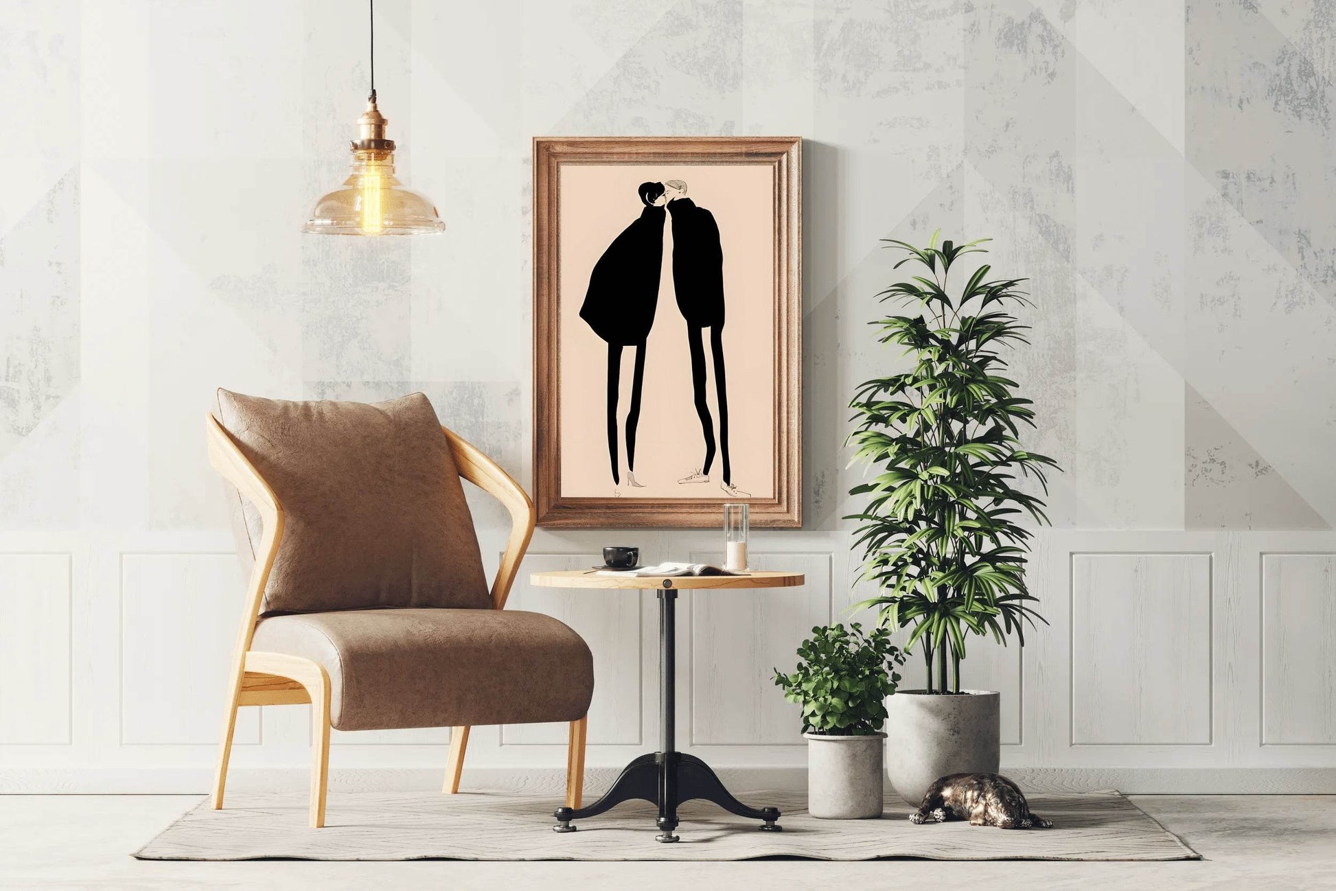 Couple Intimate Moment Modern Wall Art - beink online art store