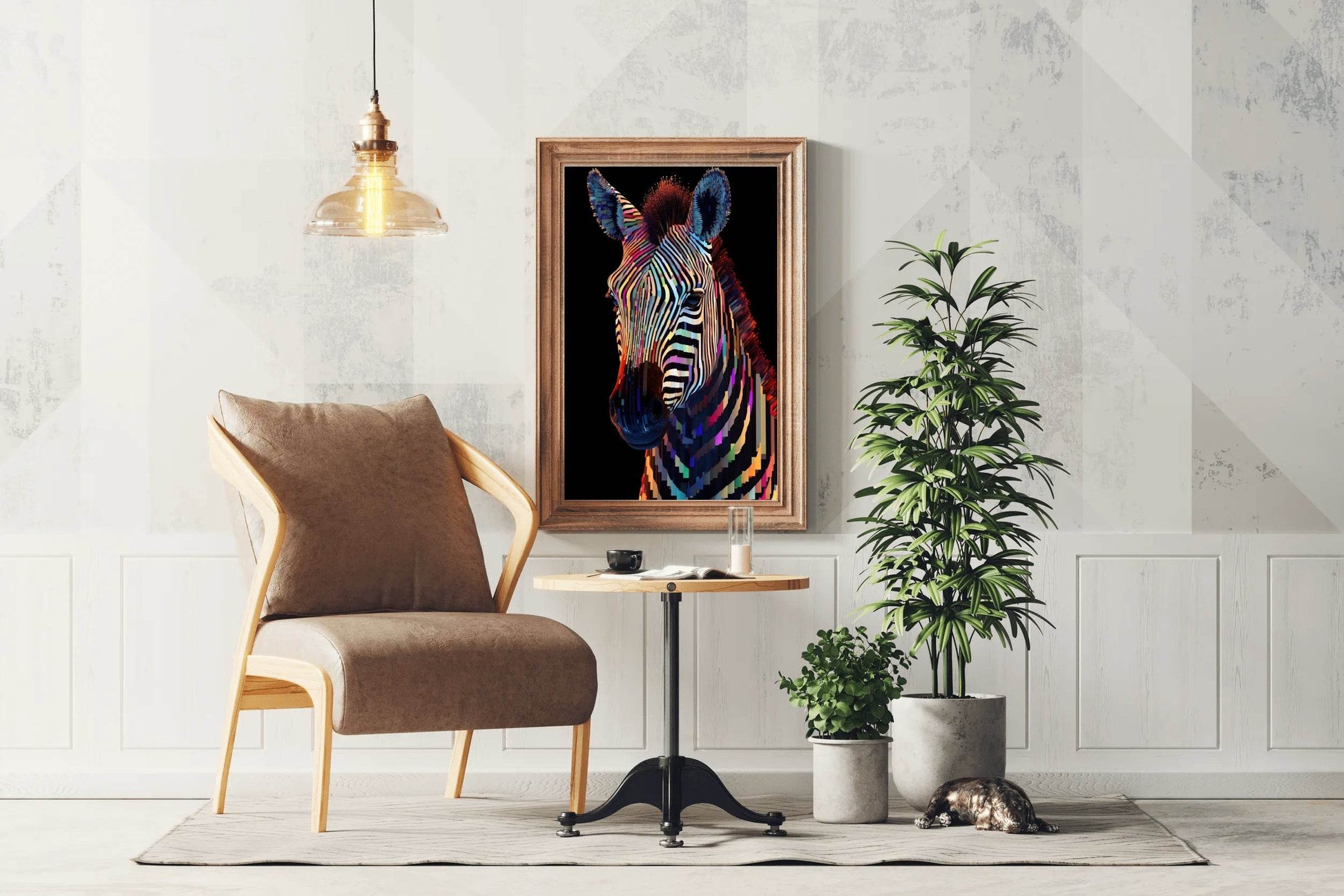 Painting of Zebra Face Animal Wall Art - beink online art store