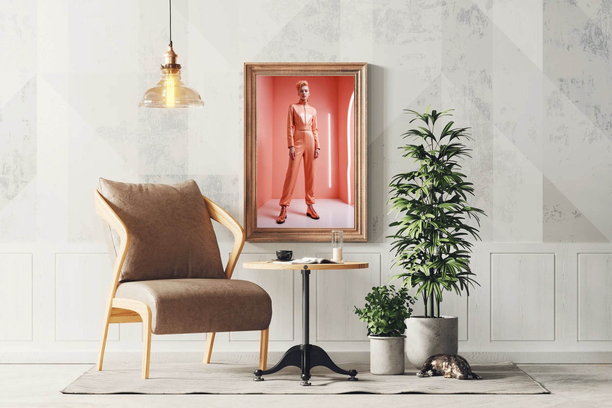 Lady Gaga Light Orange Dress Wall Art - beink online art store