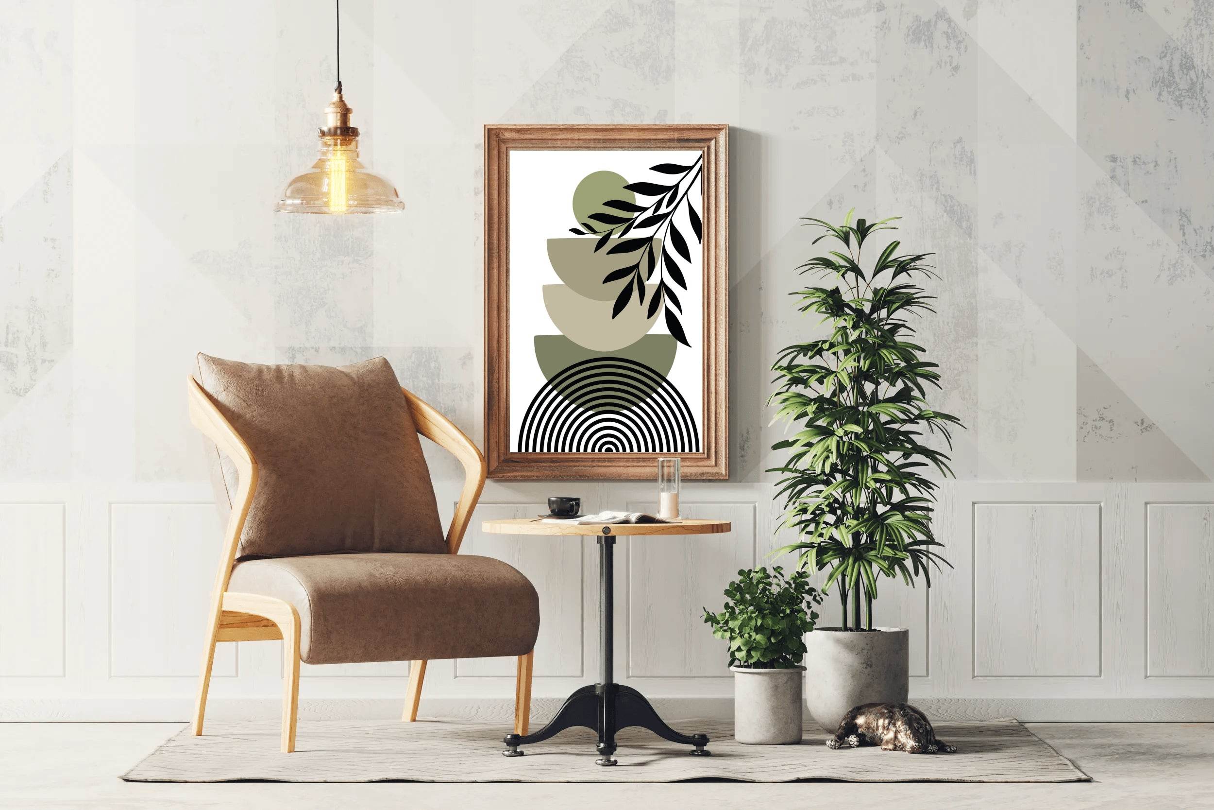 Abstract Leaves Branch Spiraled Circle ArtWork - beink online art store