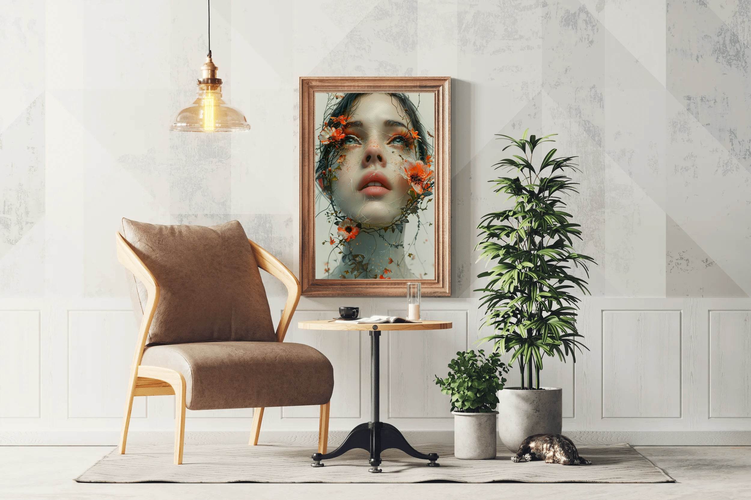 Women With Flowers on Face Digital Art - beink online art store