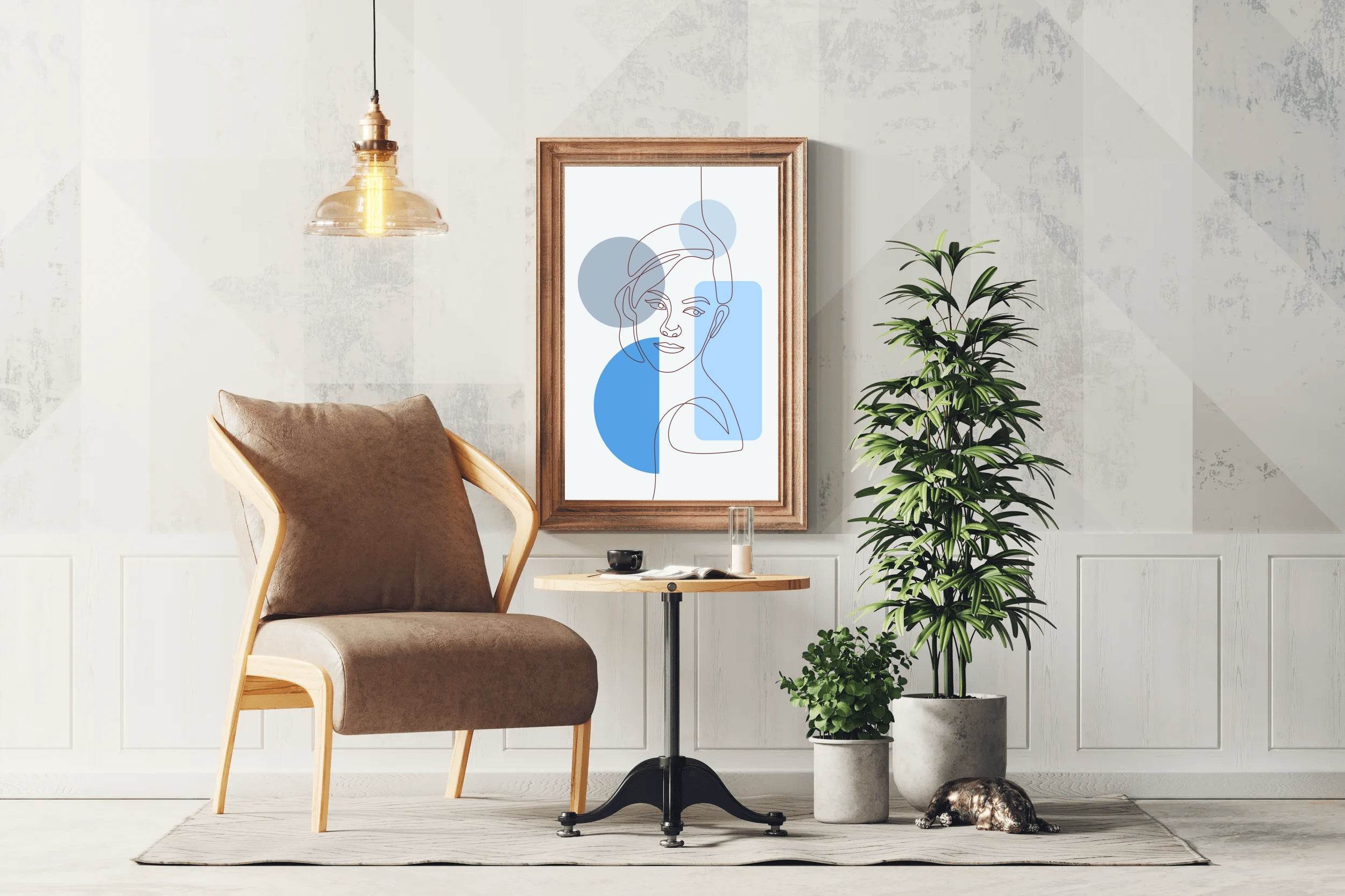 Minimal Face Of a European Girl Wall Art - beink online art store