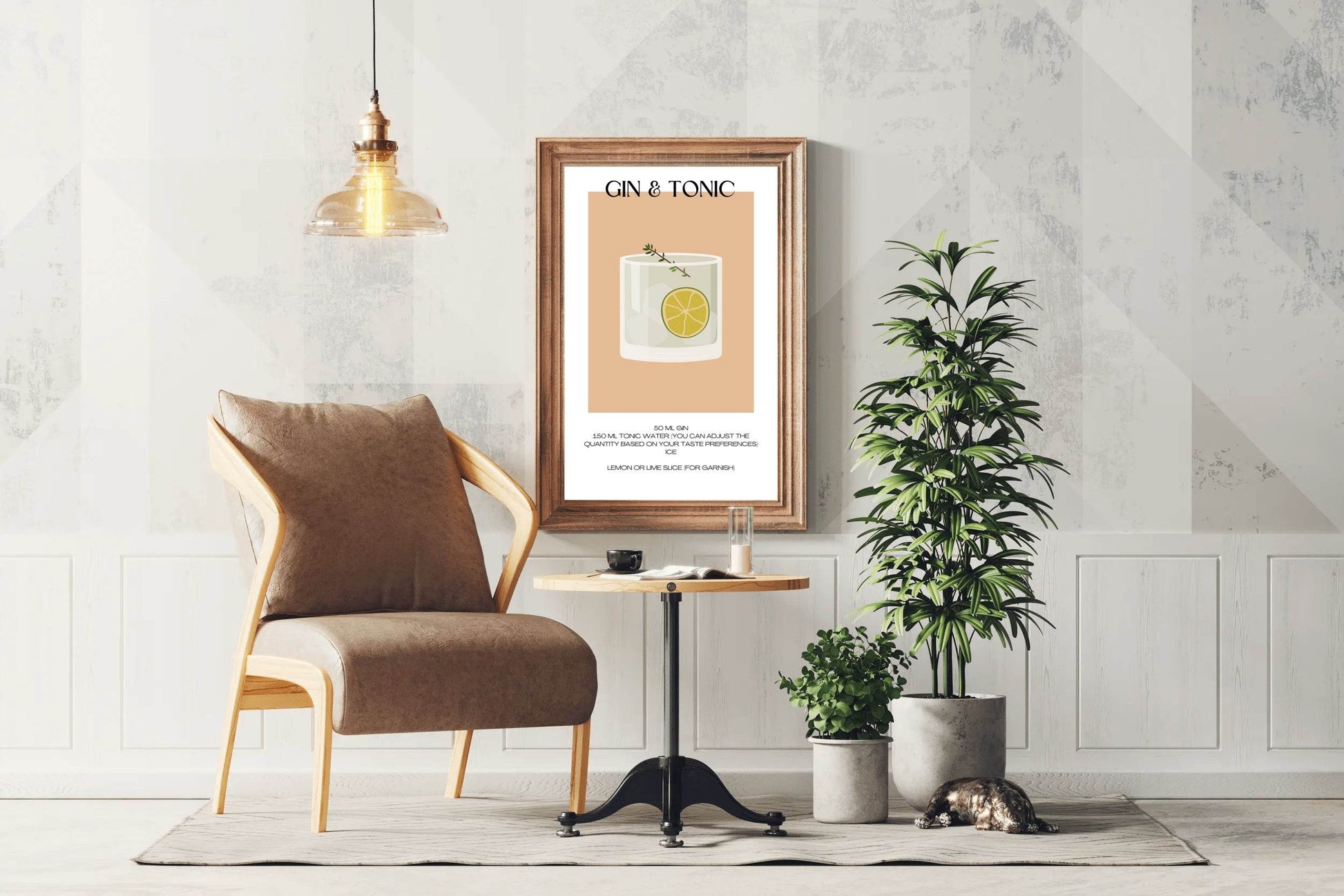 Gin And Tonic Cocktail With Lime Wall Art - beink online art store