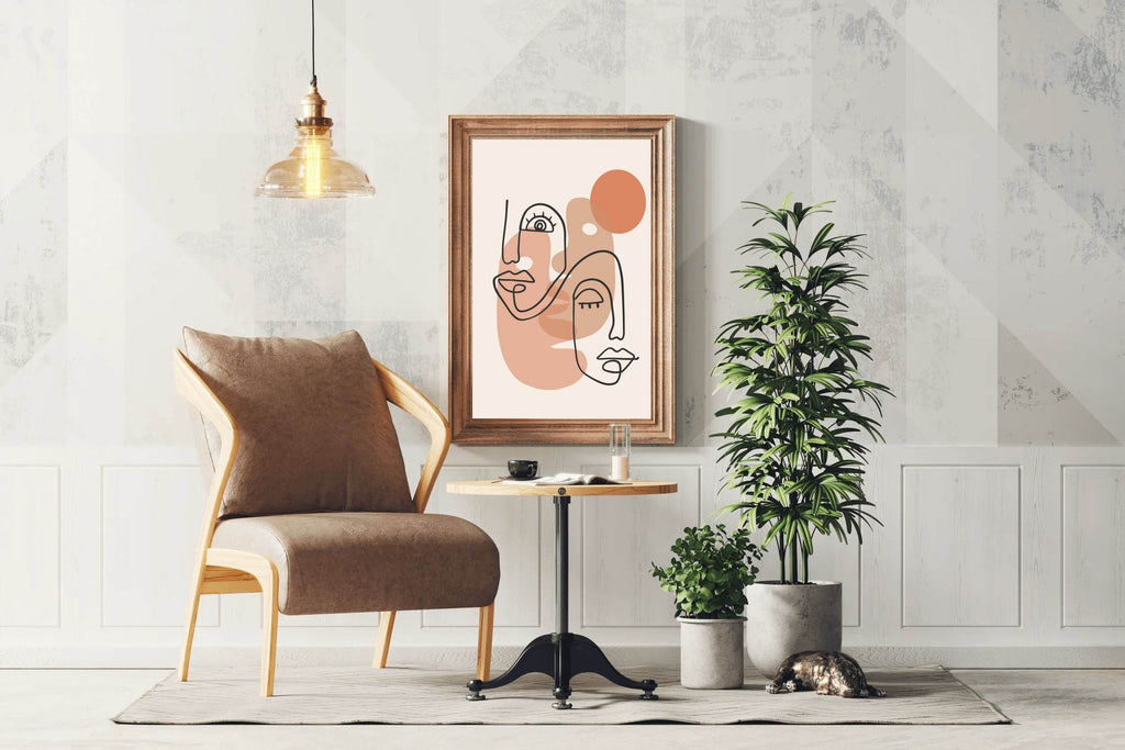 The Style of Two Faces Sleeping And Awake Wall Art - beink online art store