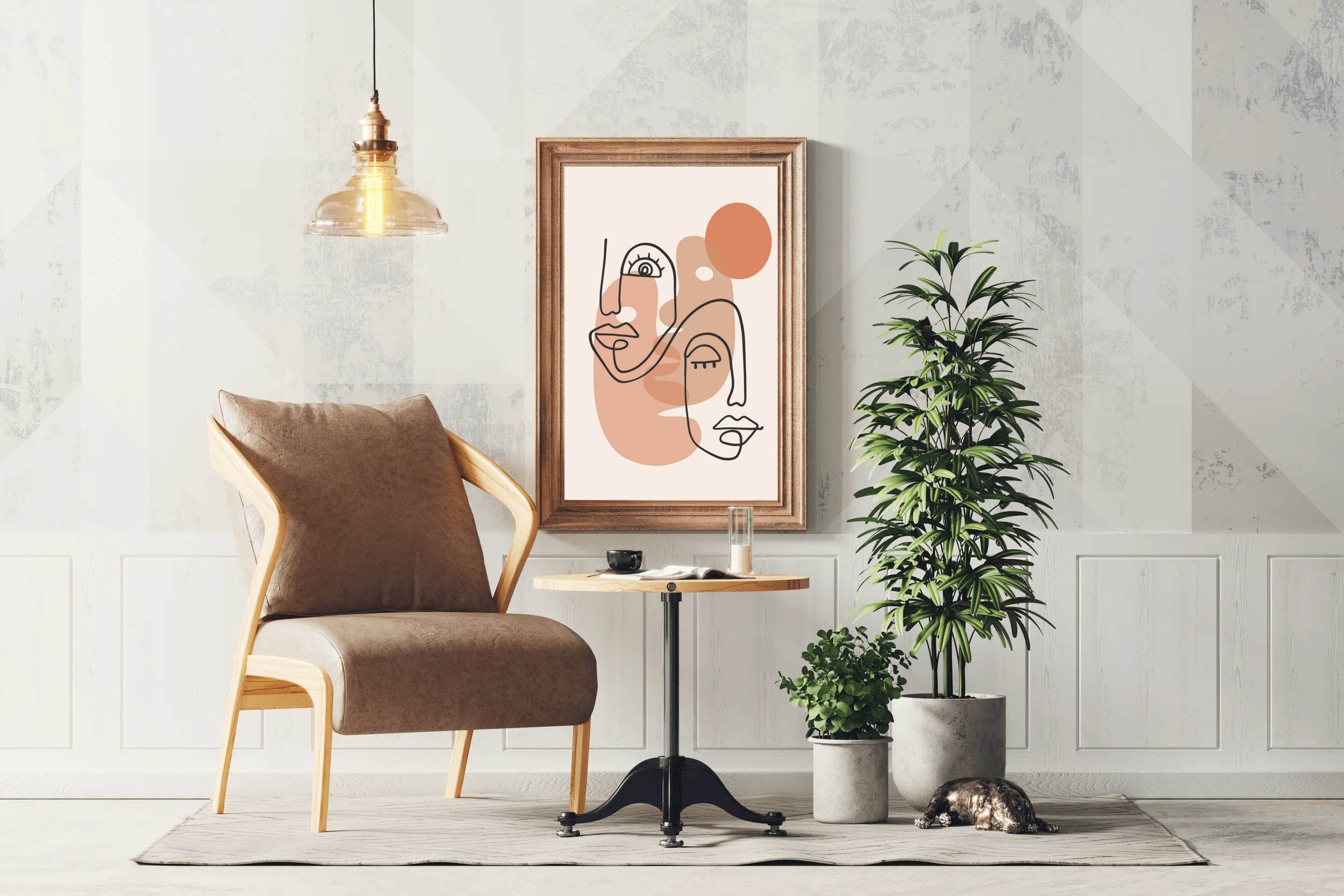 The Style of Two Faces Sleeping And Awake Wall Art - beink online art store