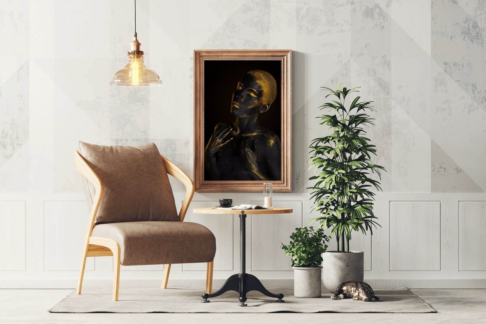 Gold and Black Mannequin Of A Woman Wall Art - beink online art store