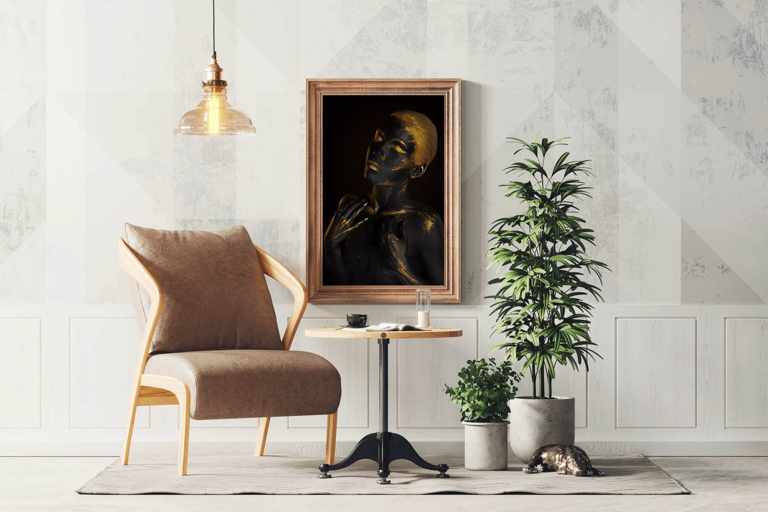 Gold and Black Mannequin Of A Woman Wall Art - beink online art store