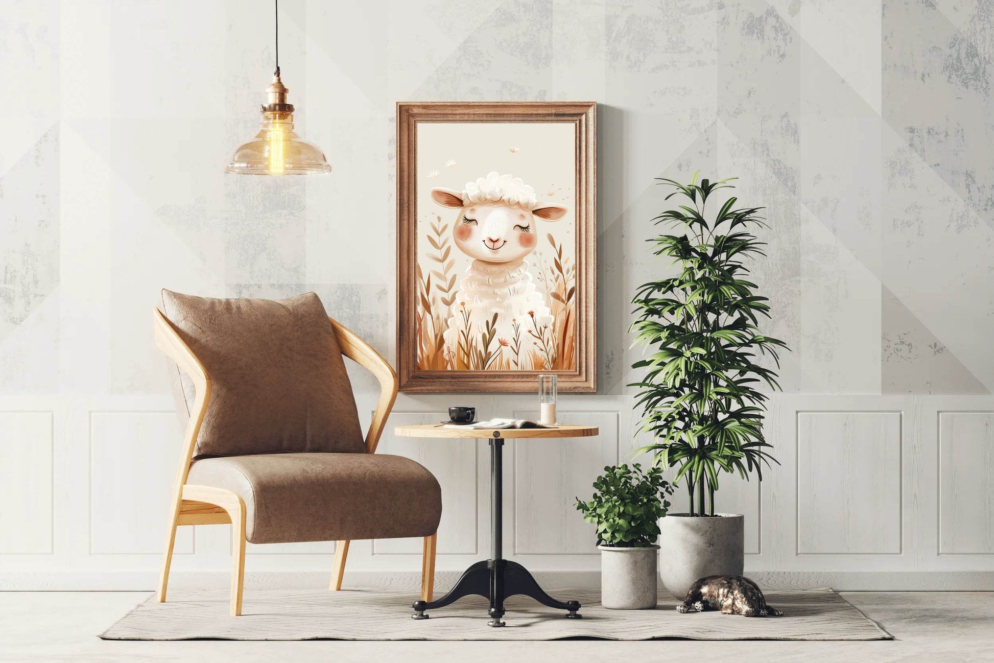 Cute Sheep Illustration Wall Art - beink online art store