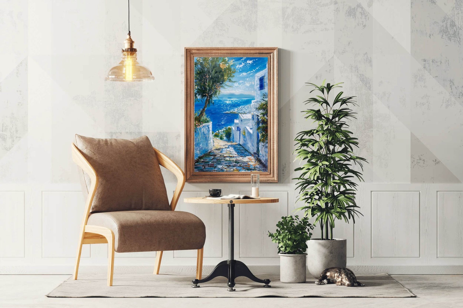 Watercolor Painting Of Coastal Alleys Wall Art - beink online art store