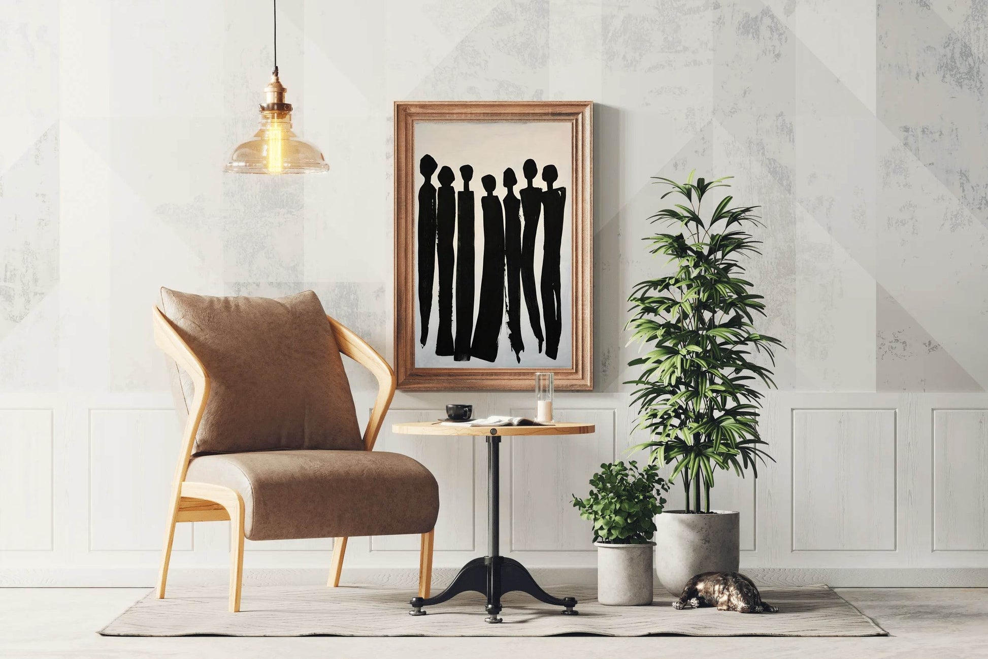 Black and White Silhouettes of People Wall Art - beink online art store