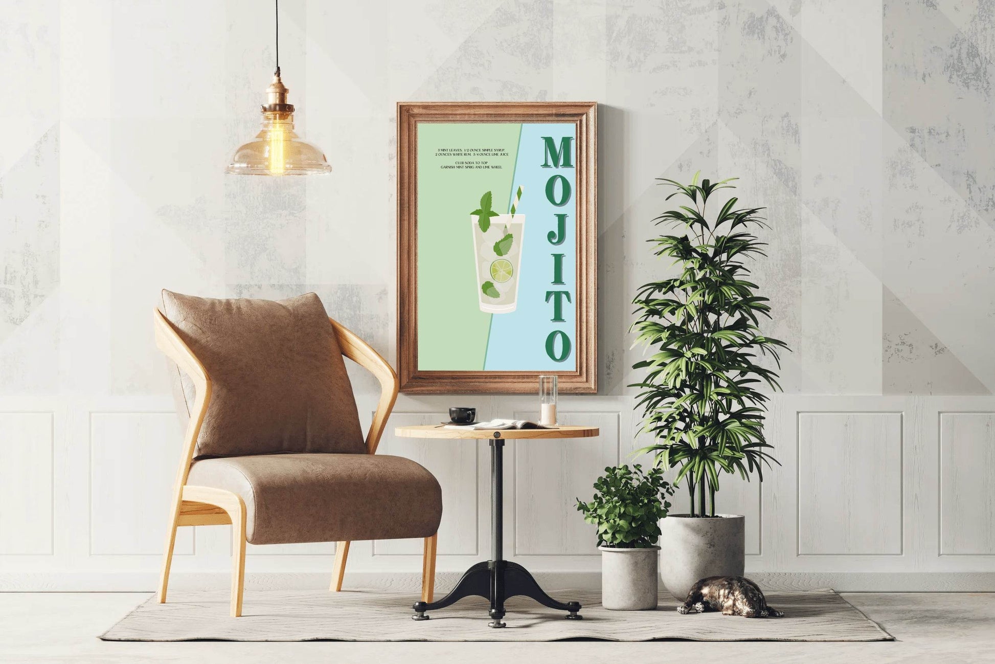 Mojito Cocktail With Ice Wall Art - beink online art store