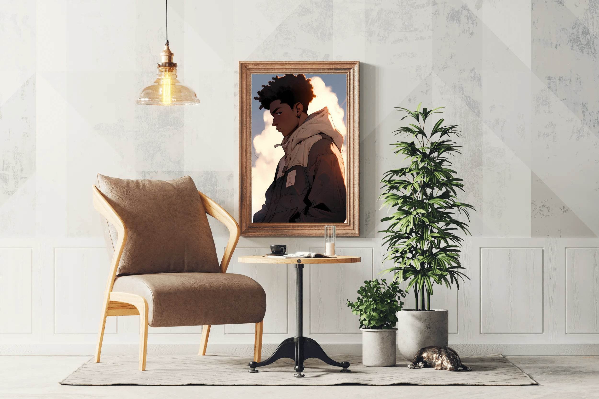 Anime Style Man Portrait Wall Art - beink online art store