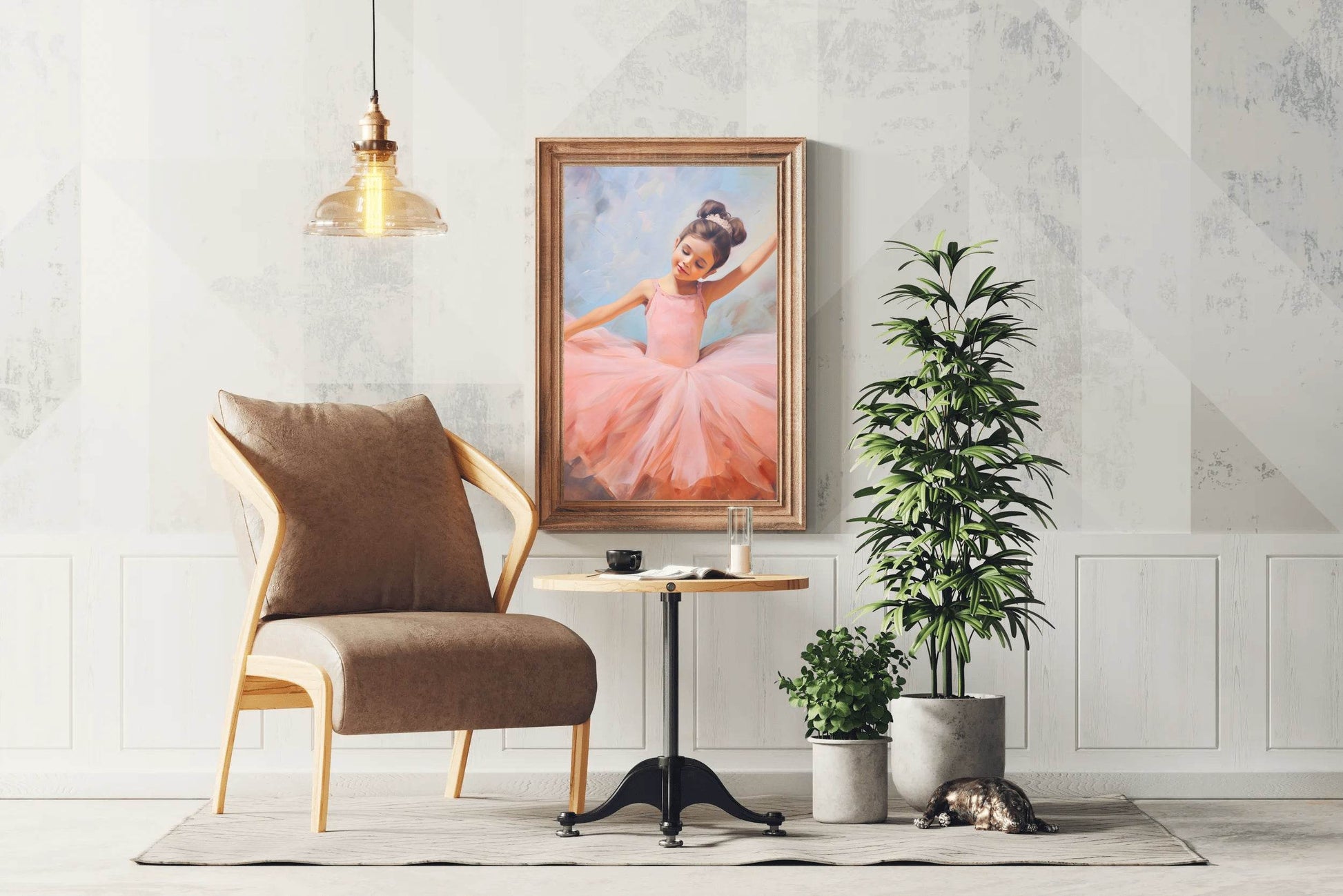Painting of a Cute Little Ballerina - beink online art store