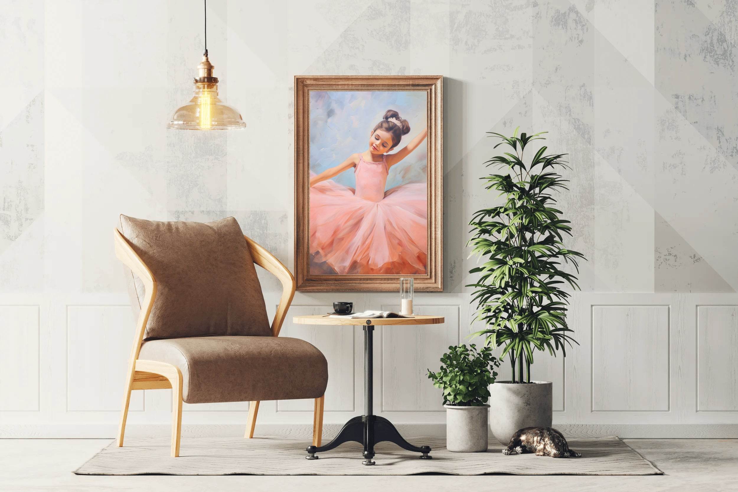 Painting of a Cute Little Ballerina - beink online art store