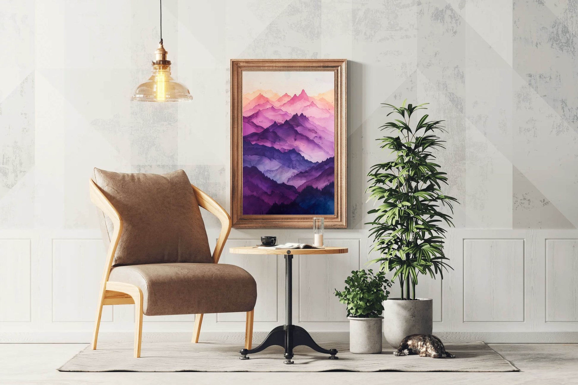 Colorfull Watercolor Mountain Wall Art - beink online art store